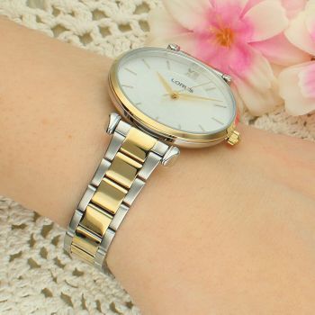 Lorus RG276YX9 Damski Zegarek Bicolor Srebrno-Złoty Srebrna Tarcza Bransoleta 50M Elegancki damski.jpg