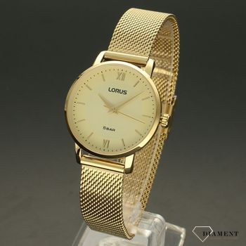 Zegarek damski na bransolecie Lorus RG278TX9 w kolorze złota. Piękny zegarek będzie idealny jako prezent dla mamy albo prezent dla dziewczyny.  (2).jpg