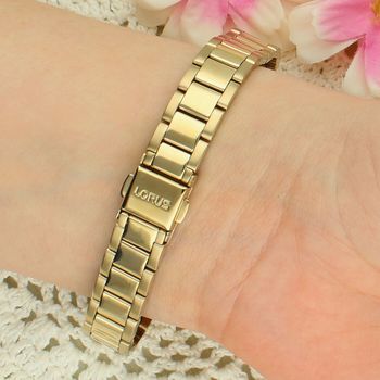 Lorus RG278YX9 Damski Zegarek Złoty Zielona Tarcza Fashion Bransoleta 50M Klasyczny zapięcie.jpg