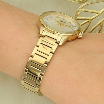 Zegarek damski Lorus Classic RG282YX9 – złoty zegarek na bransolecie ze srebrną tarczą japoński.jpg
