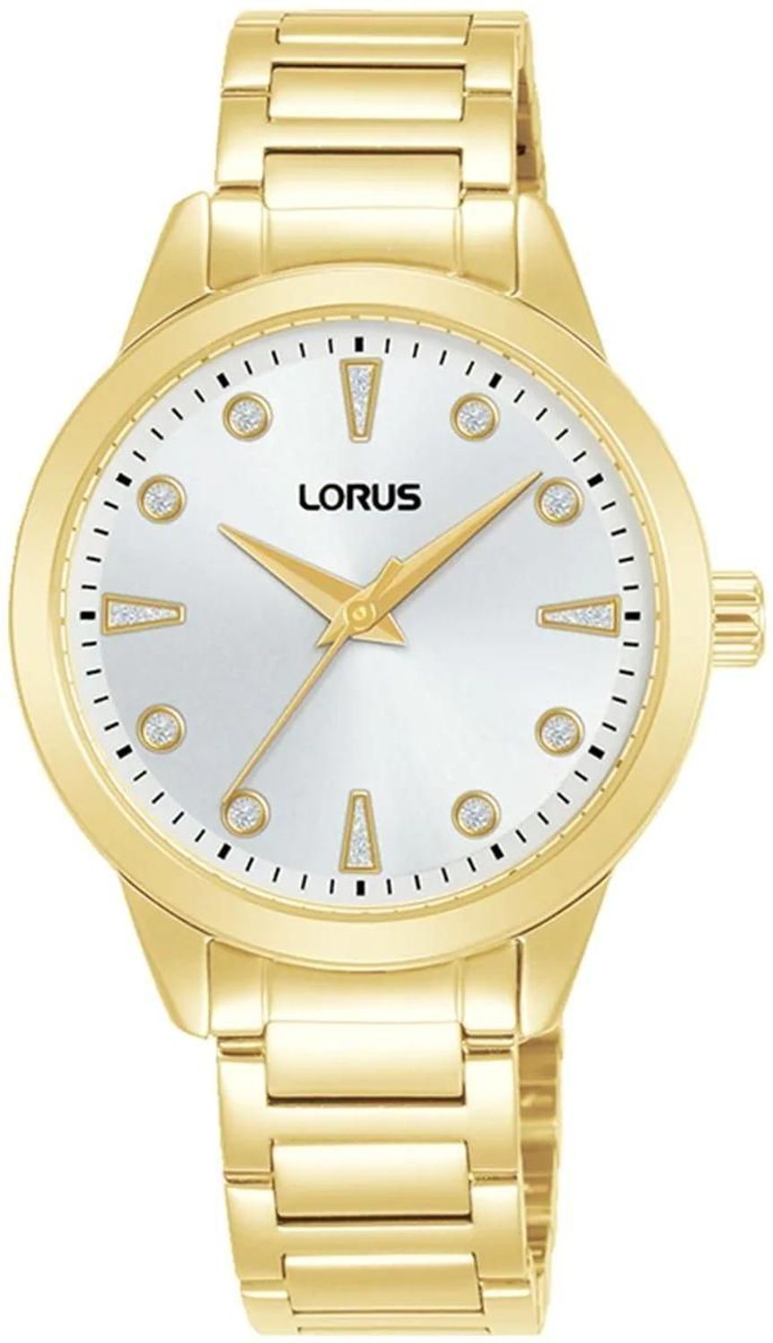 Zegarek damski Lorus Classic RG282YX9 – złoty zegarek na bransolecie ze srebrną tarczą.jpg