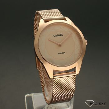Zegarek damski LORUS na bransolecie różowe złoto RG284TX9. Zegarek damski japońskiej marki Lorus o symbolu RG284TX9 wyposażony jest w kwarcowy mechanizm, (2).jpg