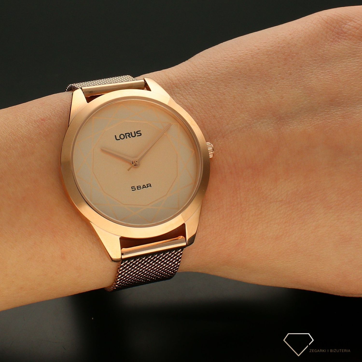 Zegarek damski LORUS na bransolecie różowe złoto RG284TX9.webp