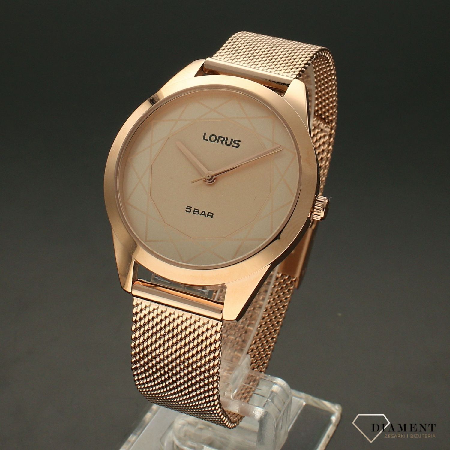 Zegarek damski LORUS na bransolecie różowe złoto RG284TX9.webp