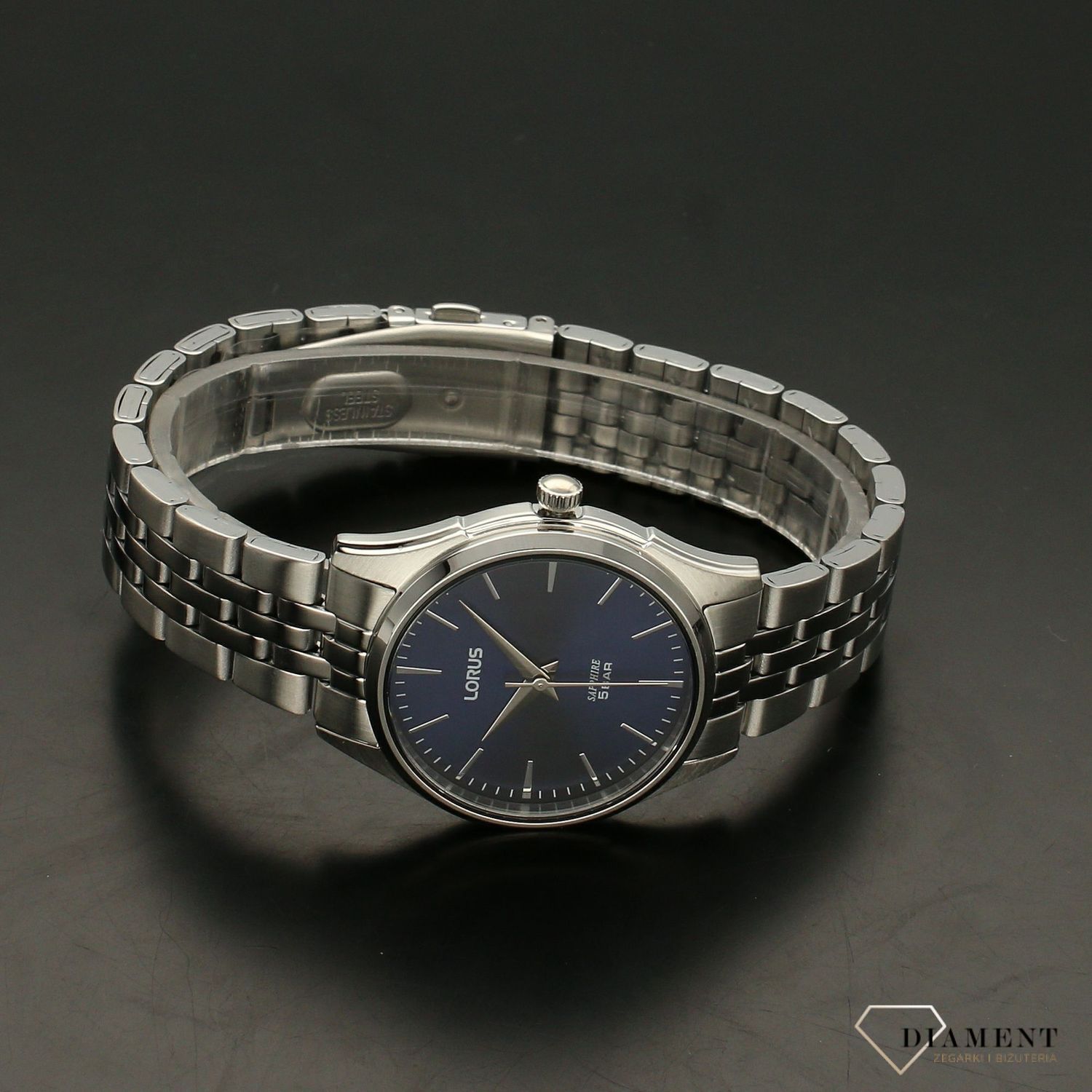 Zegarek damski na bransolecie Lorus z niebieską tarczą RG285SX9.webp