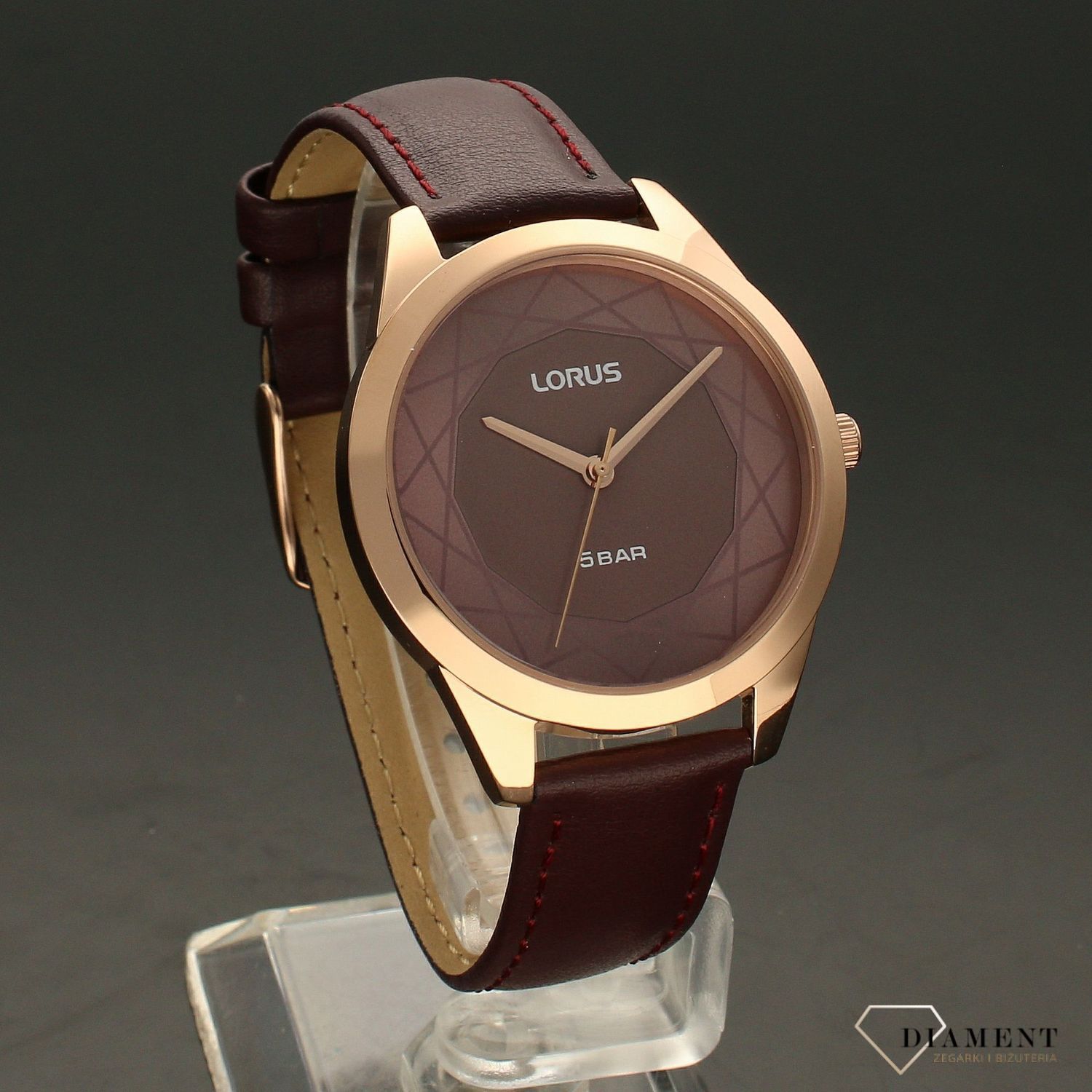 Zegarek damski na bordowym pasku Lorus RG288TX9.jpg