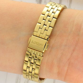 Zegarek damski Lorus Fashion RG296YX9 złoty z jasną tarczą na bransolecie zapięcie.jpg