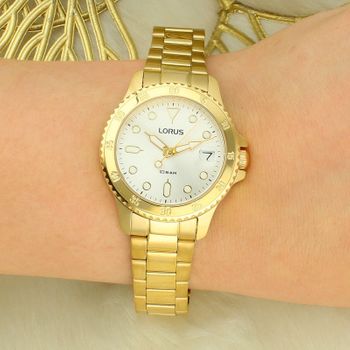 Zegarek damski Lorus Classic RG816DX9 – złoty klasyczny zegarek na bransolecie z datownikiem fashion.jpg