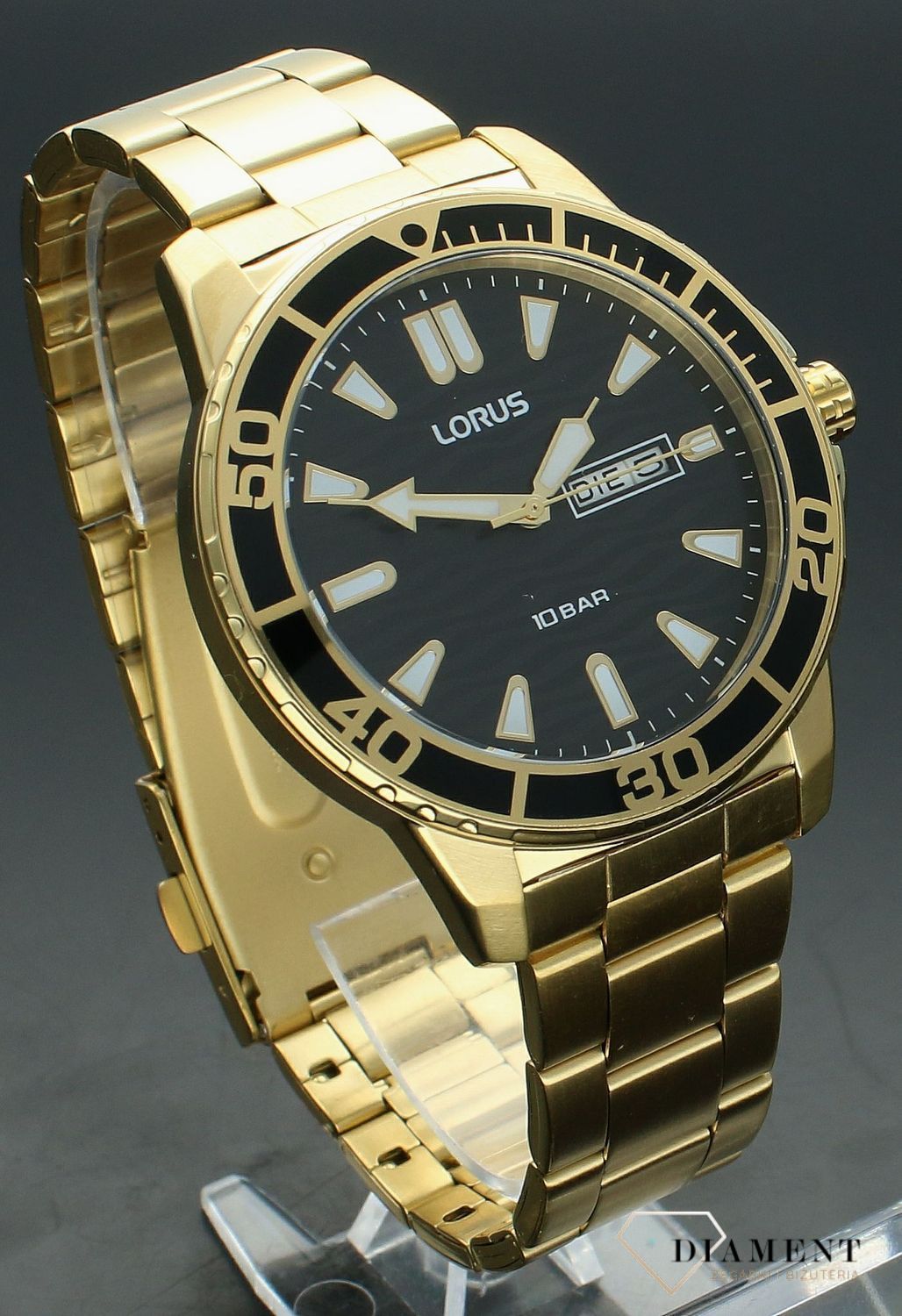 Zegarek męski Lorus na złotej bransolecie RH362AX9 falowana tarcz. Zegarek lorus dla mężczyzny. Złoty zegarek dla mężczyzny. Pomysł na prezent. Męskie zegarki w dobrej cenie. Darmowa dostawa..jpg