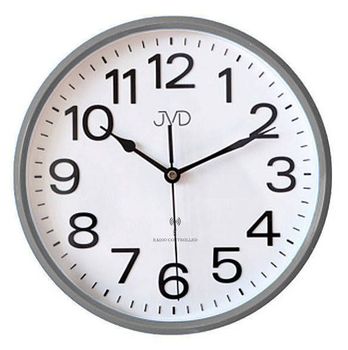Zegar sterowany radiowo czeskiej marki JVD RH683.3 radio controlled. Zegar ten odbiera sygnał kalibracji czas, który zawiera dane o bieżącej godzinie, po czym dokonuje odpowiedniego dostrojenia swojego wskazania. Zegark kwarcowy ścienny..jpg