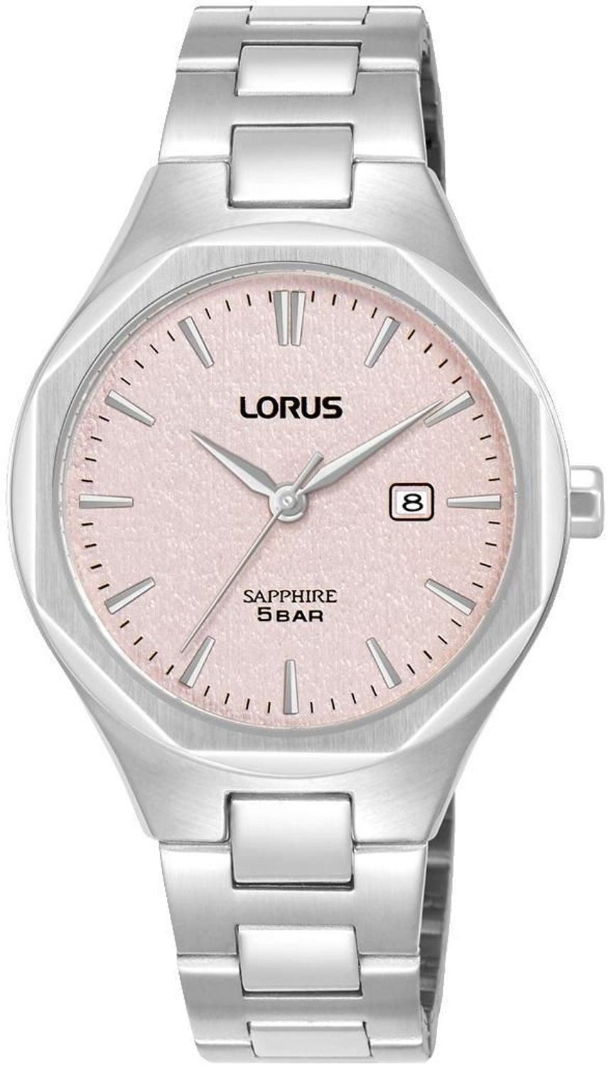 Zegarek Lorus Classic Lady RH749BX9 zegarek damski z różową tarczą i stalową bransoletą.jpg