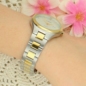 Lorus RH754BX9 Damski Zegarek Saphir Srebrno-Złoty Datownik Szafir Bransoleta 50M Elegancki fashion.jpg