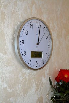 Zegar ścienny sterowany radiowo Srebrny kolor JVD RH78.1 ✓Zegary ścienne✓Zegar ścienny ✓Nowoczesne zegary (7).JPG