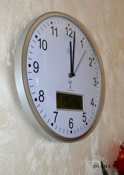 Zegar ścienny sterowany radiowo Srebrny kolor JVD RH78.1 ✓Zegary ścienne✓Zegar ścienny ✓Nowoczesne zegary (8).JPG