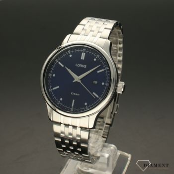 Zegarek męski na bransolecie stalowej z niebieską tarczą w wyraźnymi indeksami Lorus RH903NX9  ✓ (2).jpg
