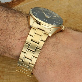 Zegarek męski Lorus RH914SX9 Classic – złoty, czarna tarcza, stalowa bransoleta, 100M lorus.jpg