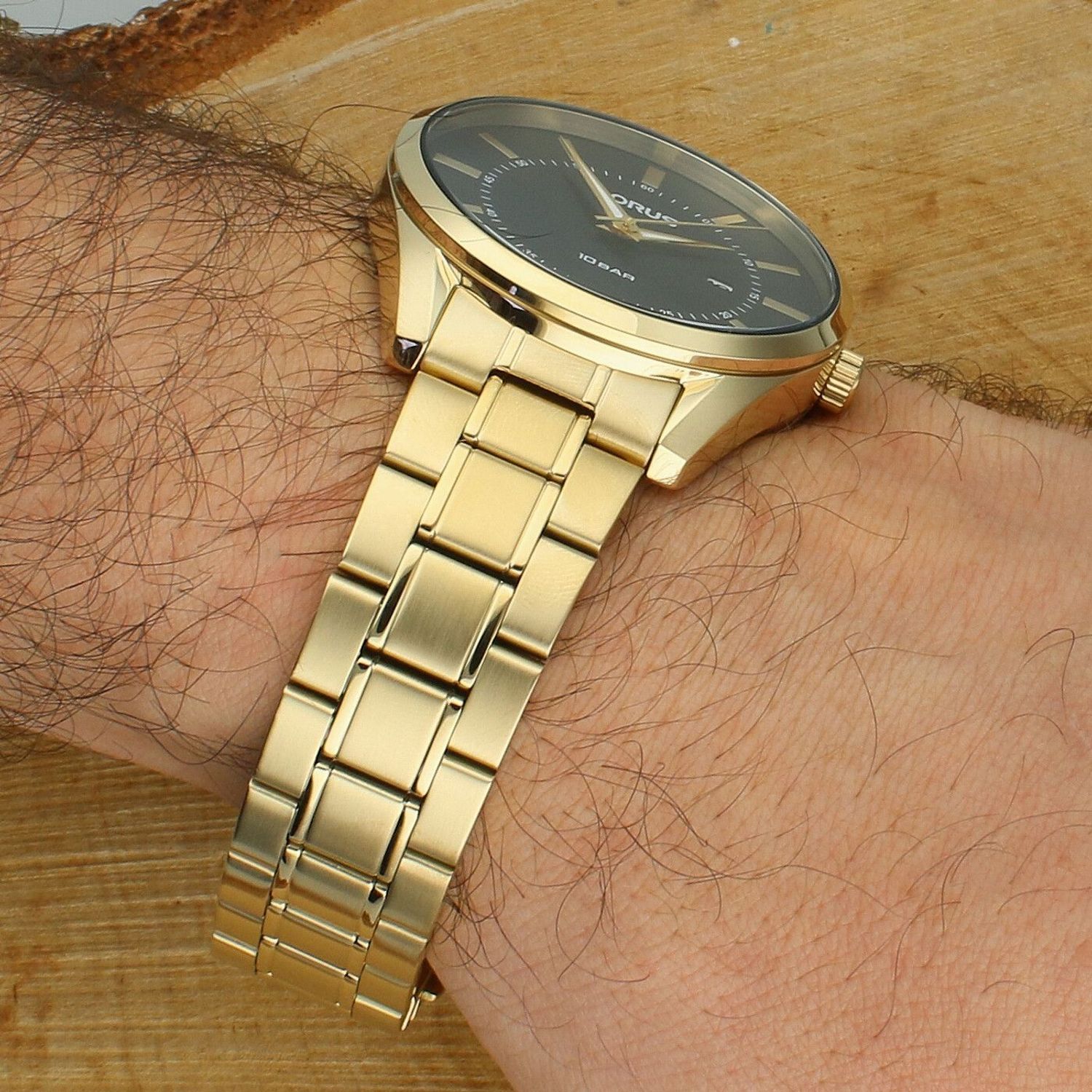 Lorus RH914SX9 zegarek męski złoty czarna tarcza 100M.jpg