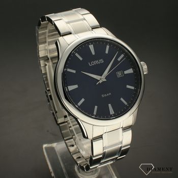 Zegarek męski na bransolecie stalowej z klasyczną z niebieską tarczą w wyraźnymi cyframi Lorus RH919MX9 ✓ (1).jpg