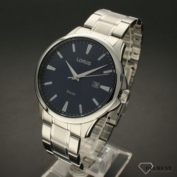 Zegarek męski na bransolecie stalowej z klasyczną z niebieską tarczą w wyraźnymi cyframi Lorus RH919MX9 ✓ (2).jpg