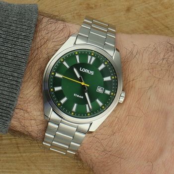 Zegarek męski Lorus RH921SX-9 stalowy, zielona tarcza green.jpg