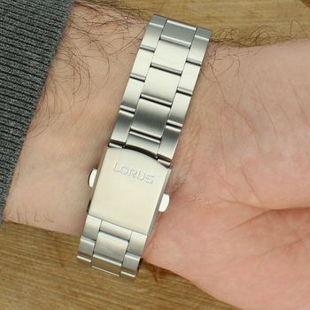 Zegarek męski Lorus RH921SX-9 stalowy, zielona tarcza zapięcie.jpg