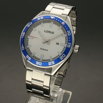 Zegarek ⌚ męski na bransolecie Lorus RH939NX9 ze srebrną tarczą i niebieskim bezelem RH939NX9 (3).jpg