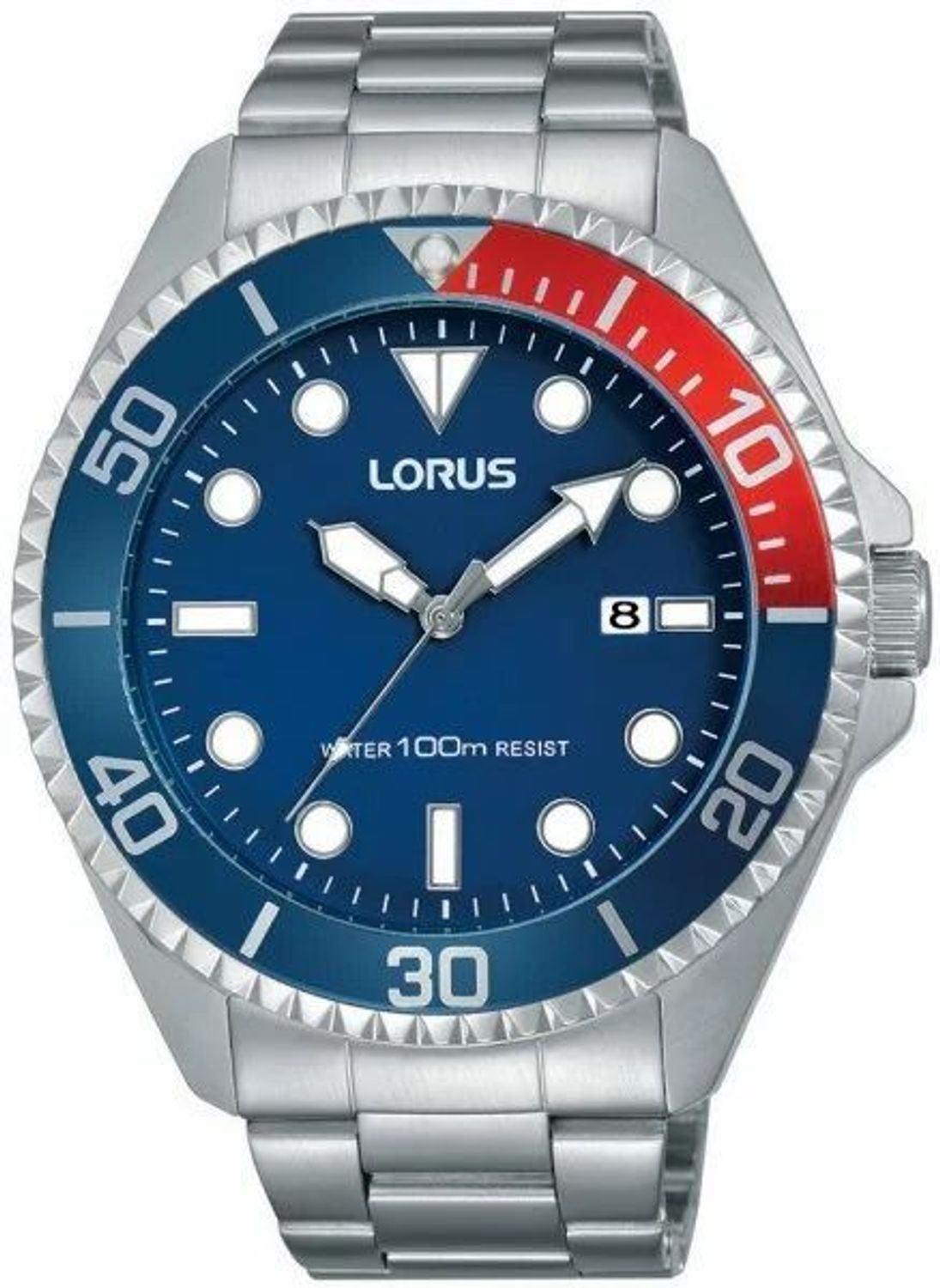 Zegarek męski na bransolecie Lorus Diver RH941GX9. Zegarek męski na srebrnej bransolecie. Zegarek męski z datownikiem. Zegarek męski kwarcowy z wodoszczelnością 10 BAR. Idealny męski zegarek na prezent. Grawer..jpg