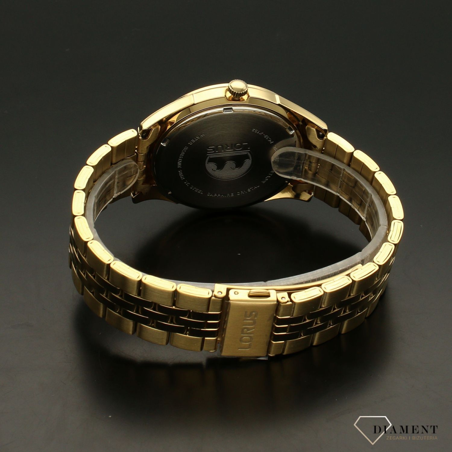 Zegarek męski na złotej bransolecie z szafirowym szkłem LORUS RH942NX9.jpg