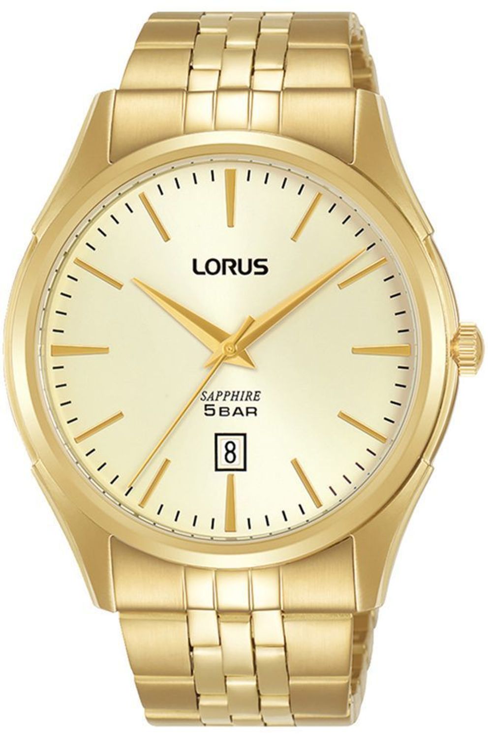 Zegarek męski na złotej bransolecie z szafirowym szkłem LORUS RH942NX9.jpg