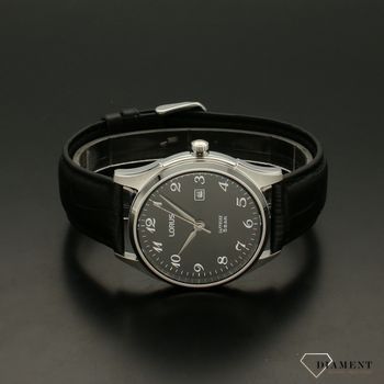 Zegarek męski na czarnym pasku Lorus RH951NX9  z czarną tarcza i czarnymi cyframi. Czytelny zegarek na prezent dla taty (3).jpg