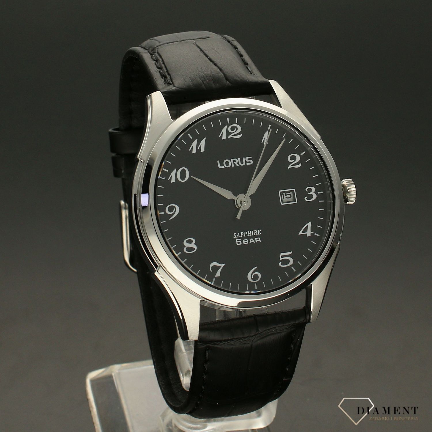 Zegarek męski na pasku 'Czarna klasyka' Lorus RH951NX9.jpg
