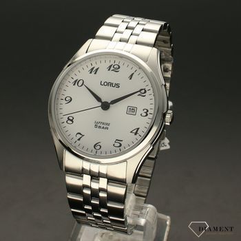 Zegarek męski na bransolecie stalowej Lorus RH953NX9  ze srebrną tarcza i czarnymi cyframi.  (2).jpg