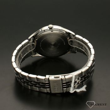 Zegarek męski na bransolecie stalowej Lorus RH955NX9  z czarną tarcza i białymi cyframi.  (4).jpg
