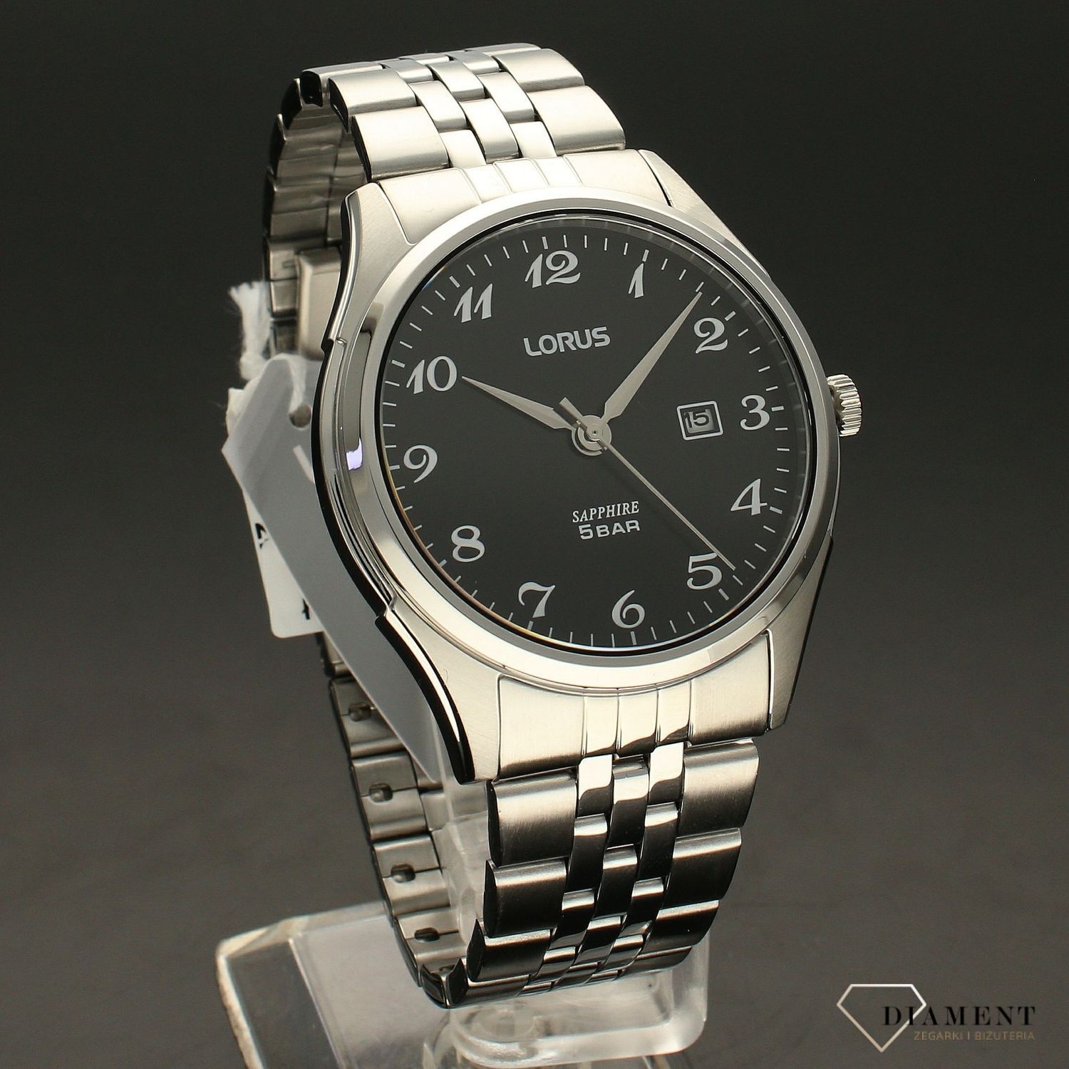 Zegarek męski na bransolecie 'Białe na czarnym'  Lorus RH955NX9.jpg