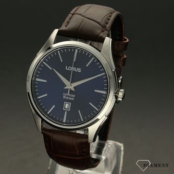 Zegarek męski na brązowym pasku z niebieską tarczą LORUS RH957NX9 (3).jpg