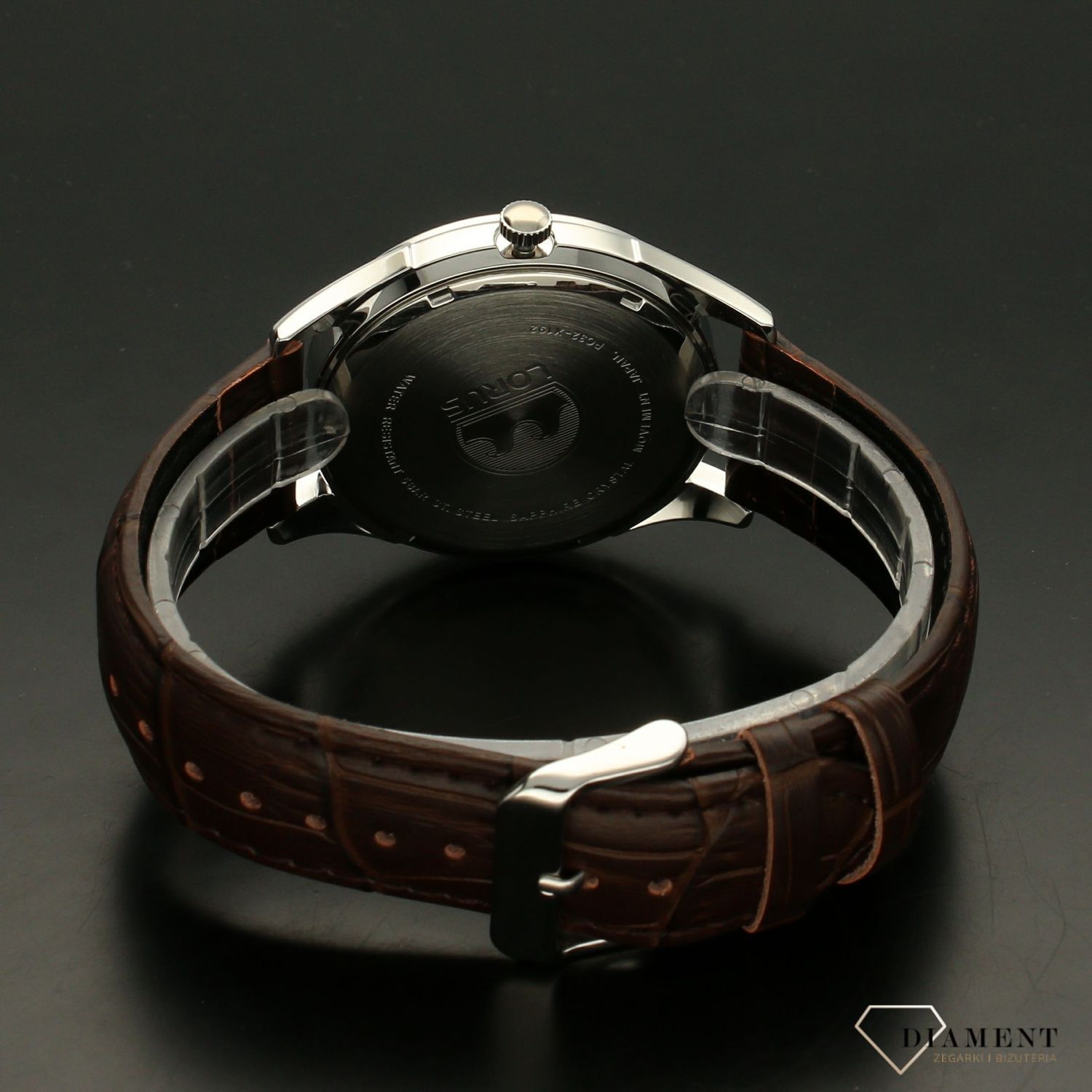 Zegarek męski na brązowym pasku z niebieską tarczą LORUS RH957NX9 (1).jpg