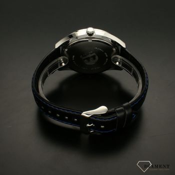 Zegarek męski ⌚️ na sportowym pasku w kolorze czarnym z niebieskimi przeszyciami. Lorus Fashion RH975GX9  (4).jpg