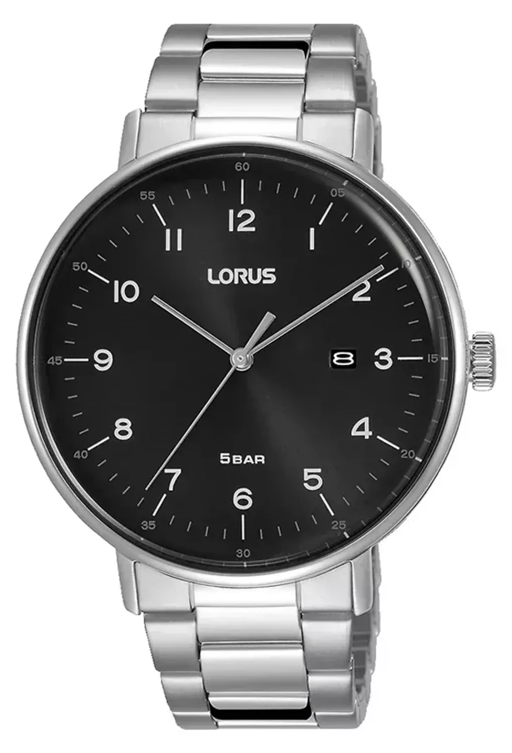 Zegarek męski na bransolecie, klasyczny z czarną tarczą Lorus RH977MX9.wdw.webp