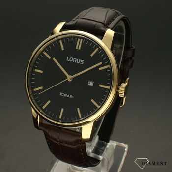 Zegarek męski LORUS Klasyczny na brązowym pasku RH980NX9. Zegarek męski na brązowym pasku z czarną tarczą to idealny model zegarka do garnituru. Zegarek dla prawdziwego mężczyzny z czarną tarczą (3).jpg