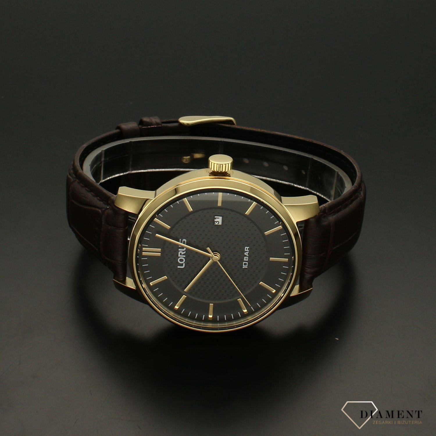 Zegarek męski LORUS Klasyczny na brązowym pasku RH980NX9.jpg