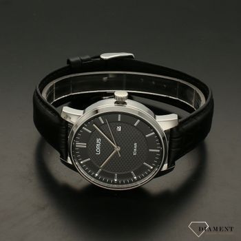 Zegarek męski Lorus RH981NX9 na czarnym pasku skórzanym z czarną tarczą Lorus ✓ (3).jpg