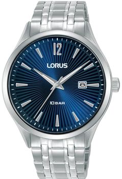 Lorus RH989RX9 – elegancki zegarek męski z granatową tarczą, bransoletą ze stali i mechanizmem Seiko. Wodoszczelność 100M, datownik, szkło mineralne.1.jpg