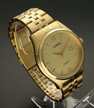 Zegarek męski Lorus RH990PX9. Zegarek męski Lorus na bransolecie RH990PX9 w złotym kolorze wyposażony jest w kwarcowy mechanizm, zasilany za pomocą baterii. Męski zegarek Lorus na złotej bransolecie. Klasyczny zegarek męski  (3).jpg