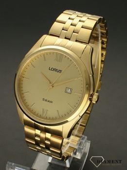 Zegarek męski Lorus RH990PX9. Zegarek męski Lorus na bransolecie RH990PX9 w złotym kolorze wyposażony jest w kwarcowy mechanizm, zasilany za pomocą baterii. Męski zegarek Lorus na złotej bransolecie. Klasyczny zegarek męski  (4).jpg