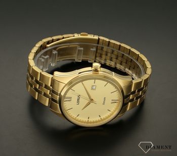 Zegarek męski Lorus RH990PX9. Zegarek męski Lorus na bransolecie RH990PX9 w złotym kolorze wyposażony jest w kwarcowy mechanizm, zasilany za pomocą baterii. Męski zegarek Lorus na złotej bransolecie. Klasyczny zegarek męski  (5).jpg