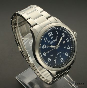 Zegarek męski Lorus na bransolecie z niebieską tarczą RH993NX9.  Zegarek męski w stylu minimalistycznym, który swoim wyglądem sprawia, że jest ponad (3).jpg