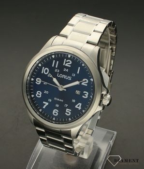 Zegarek męski Lorus na bransolecie z niebieską tarczą RH993NX9.  Zegarek męski w stylu minimalistycznym, który swoim wyglądem sprawia, że jest ponad (4).jpg