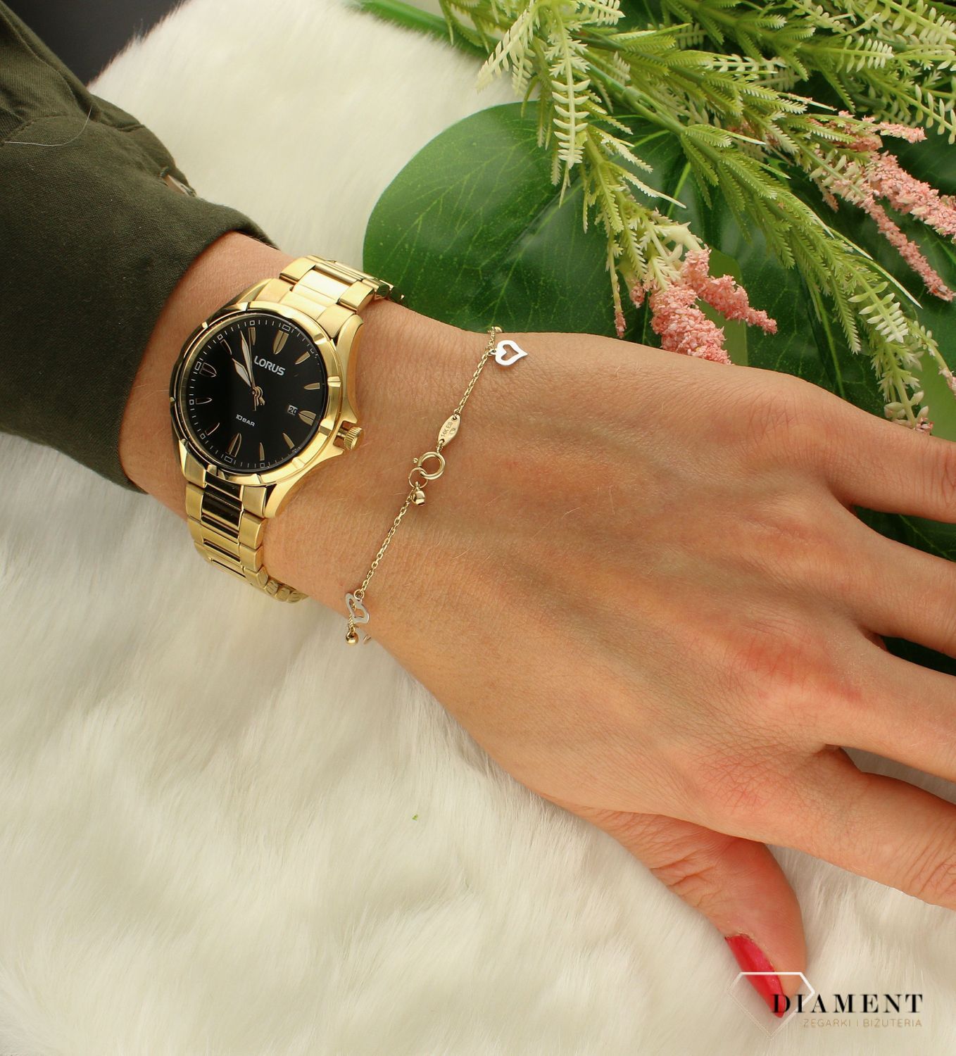 Zegarek damski Lorus na złotej bransolecie RJ248BX9.webp