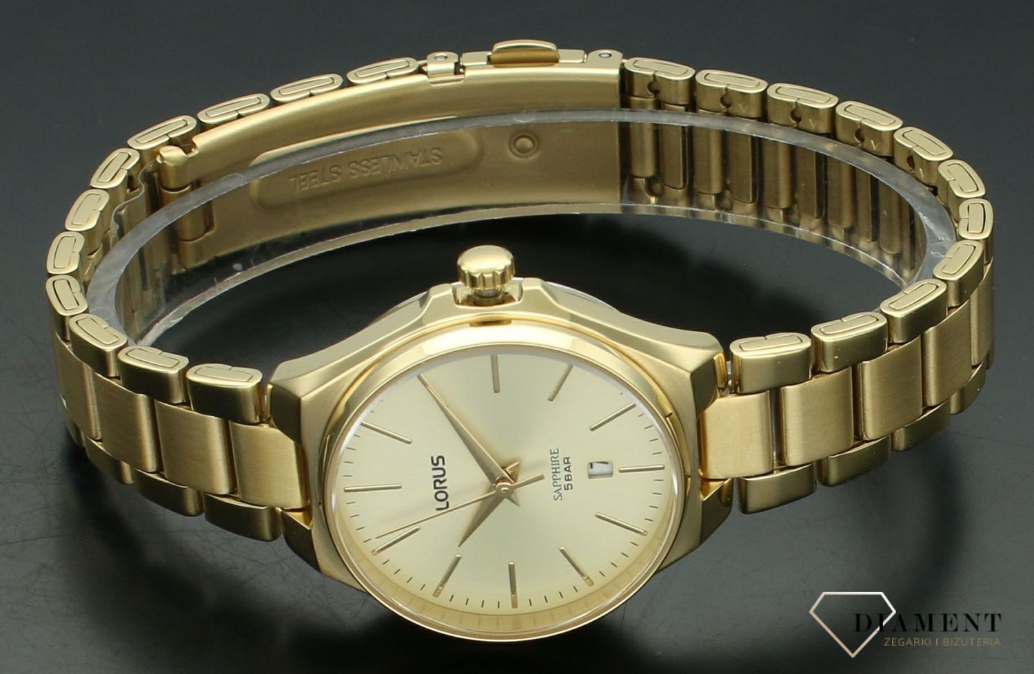 Zegarek damski złoty z szafirowym szkłem Lorus RJ272BX9.jpg