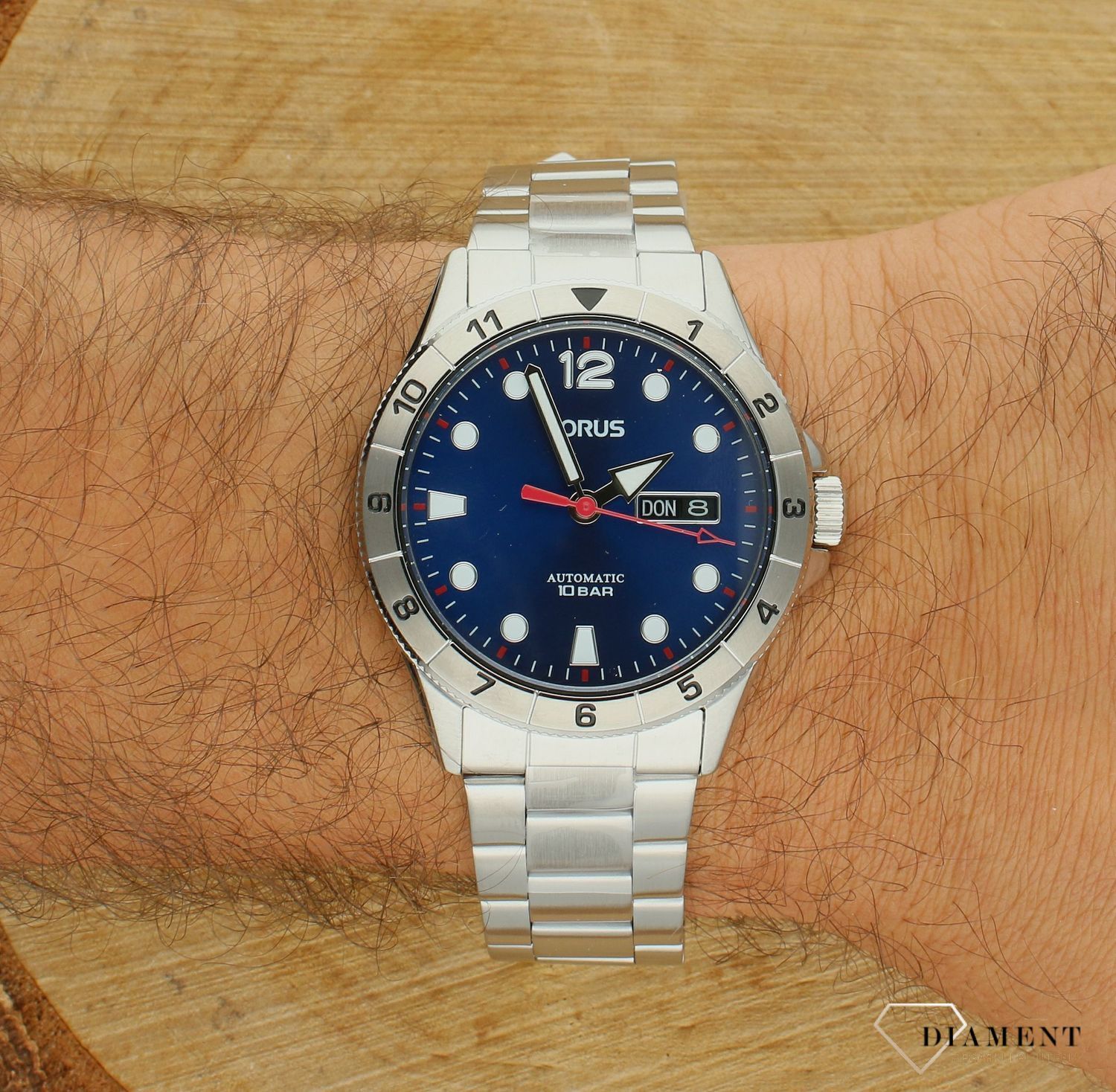 Zegarek męski Lorus Automatic na bransolecie RL461BX9. Zegarek automatyczny srebrny. Zegarek Lorus męski automat. Zegarek na prezent dla mężczyzny . Zegarek z granatową tarczą..jpg